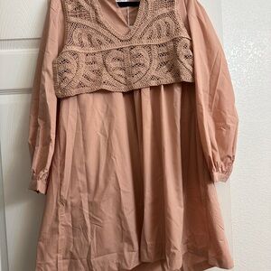 Boho Crochet Accent Dress